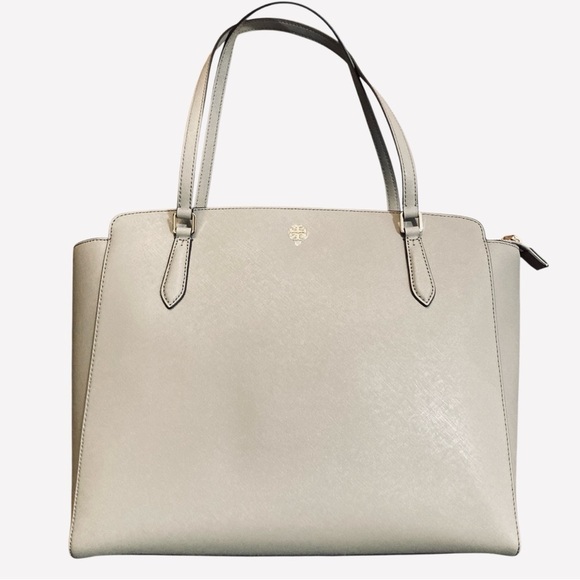 NWOT * TORY BURCH Emerson Top Zip Leather Tote Bag in French Grey - Picture 13 of 13